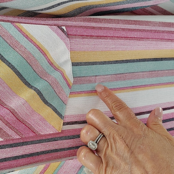 Velzera Striped Collared Shirt Dress Button Down Size Medium Midi Long sleeve - Picture 5 of 9